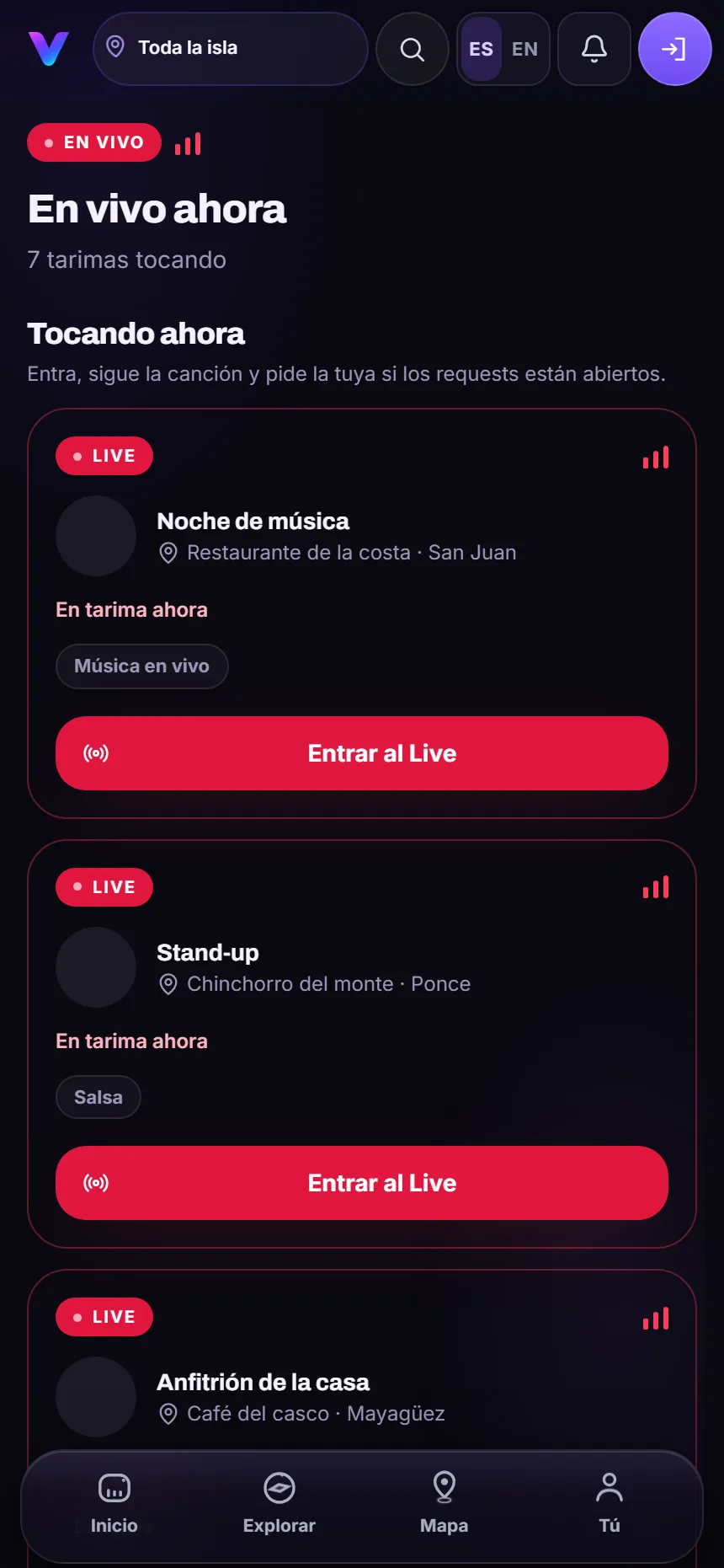 Modo en vivo de Venuify: pide tu canción mientras la banda toca